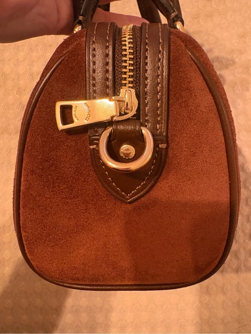 Coach Brown Suede Mini Rowan